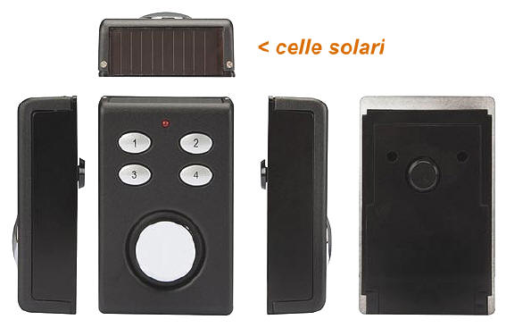 Allarme per finestre e porte: dettaglio delle celle solari