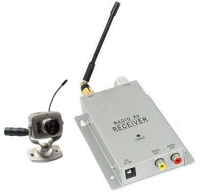 Microtelecamera wireless senza fili 4 canali con microfono e ricevitore