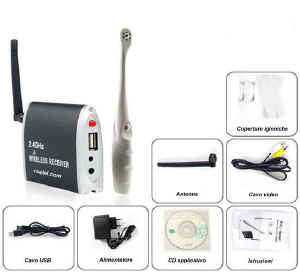 Microtelecamera wireless odontoiatrica per ispezione denti, bocca, gola: accessori