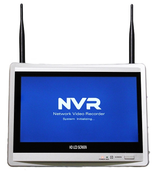 Kit videosorveglianza 4 telecamere WIFI: registratore NVR con monitor 12 pollici integrato