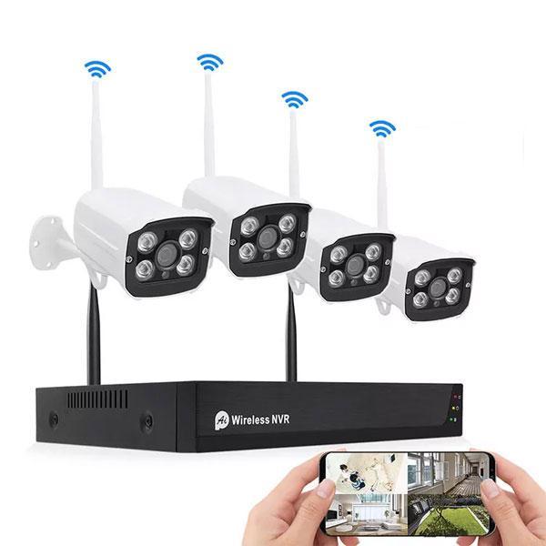 KIT VIDEOSORVEGLIANZA WIFI CON 4 TELECAMERE HD + REGISTRATORE