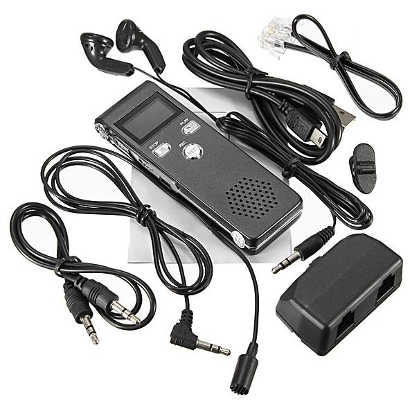 Microregistratore spia audio: kit microfono esterno, auricolari stereo, adattatore telefonico