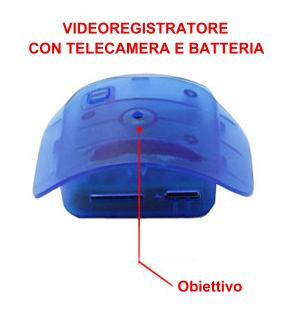 Microtelecamera + registratore + batteria occultati in bottiglia