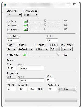 Modulatore digitale terrestre DVB-T: software di programmazione