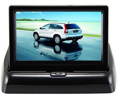 Monitor 2 ingressi 4.3 pollici 12 volt per auto con custodia apribile