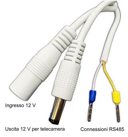 Staffa motorizzata per telecamere - Alimentazione e uscite RS485 per DVR PTZ