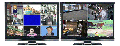 Quad video a colori 8 canali - Schermata di esempio