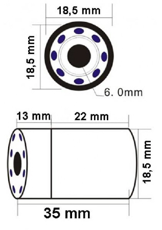 Telecamera subacquea + led : dimensioni